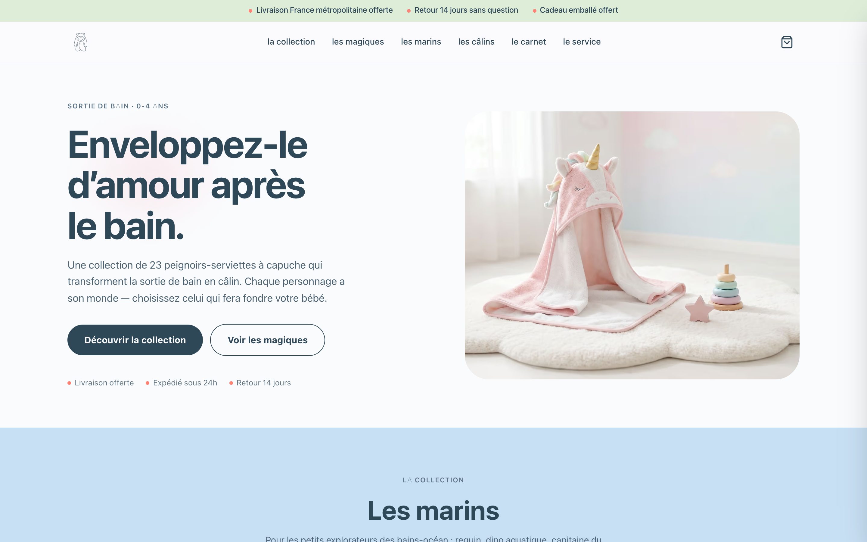 Baby Robes — Baby store built by Quill