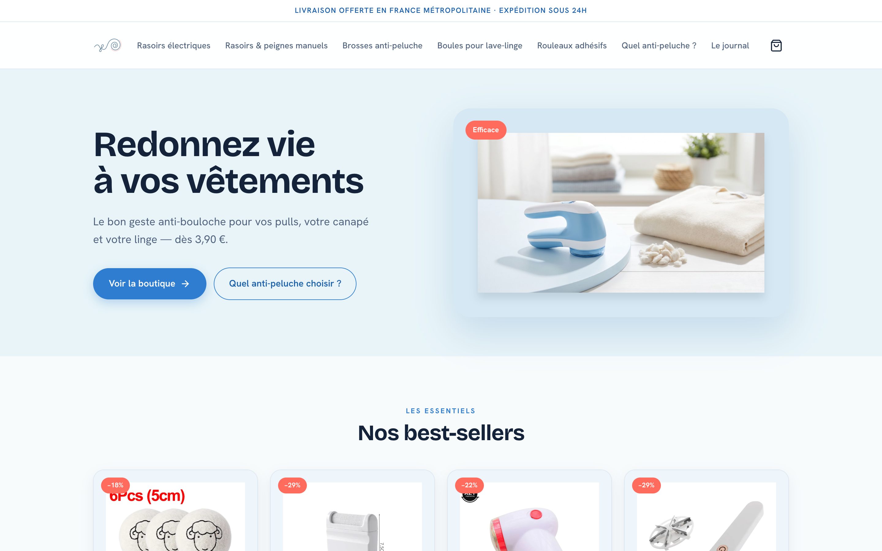 Fabric Shaver — Garment care store built by Quill