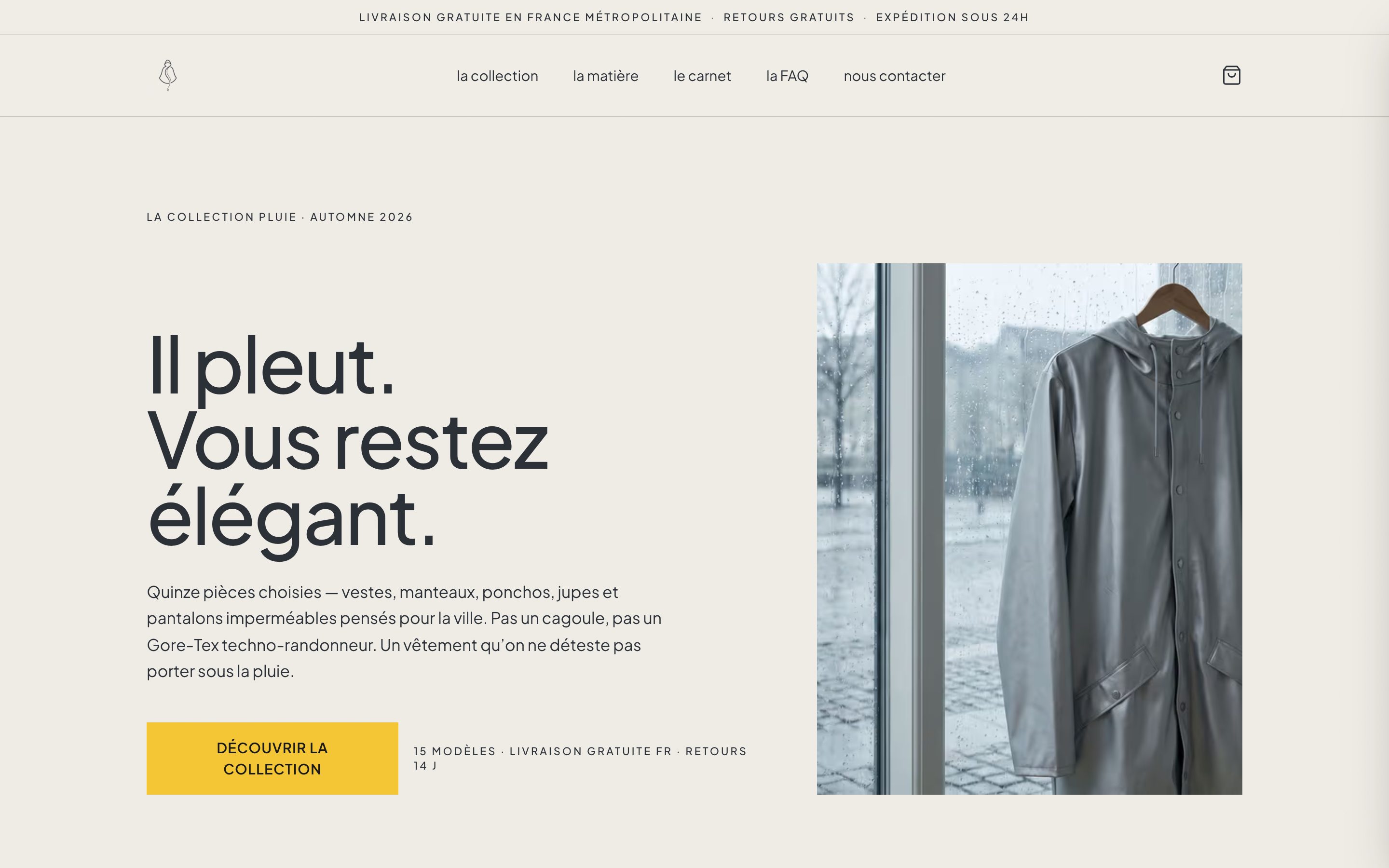 Rainwear desktop